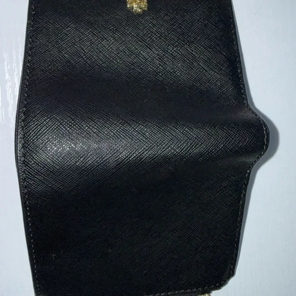 Tory Burch Black Textured Wallet with Gold Emblem - Picture 3 of 6